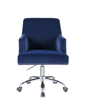 Trenerry - Velvet Office Chair - Blue / Chrome by Couch.com