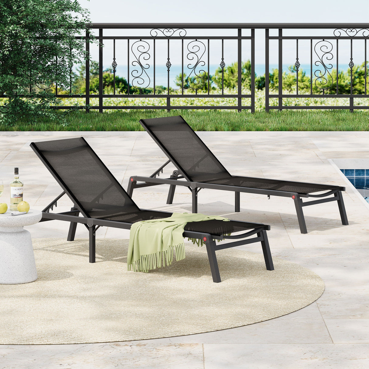 Westport - Outdoor Folding Lounge (Set of 2) - Black by Couch.com
