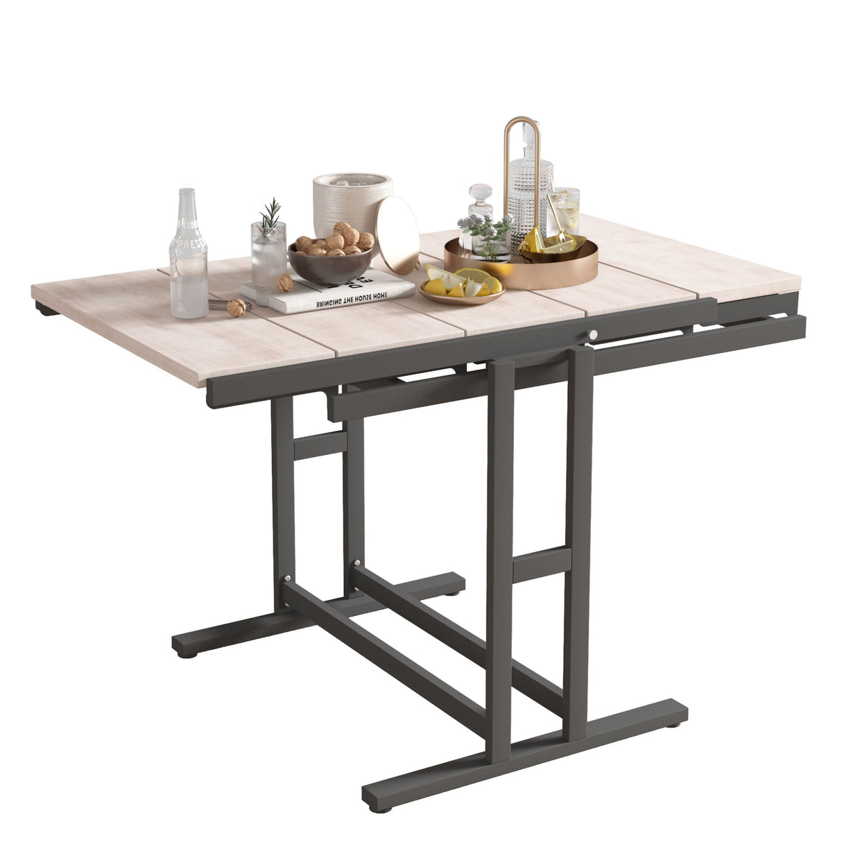 Solid Mahogany Wood Multifunction Convertible Dining Table, Free Switch Space Saving Table Shelf For Home And Studio by Couch.com