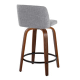 Toriano - Mid Century Modern, Fixed Height Counter Stool & Swivel And Round Footrest (Set of 2) by Couch.com