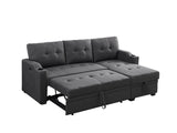 Mabel - Linen Fabric Sleeper Sectional With Cupholder, USB Charging Port And Pocket by Couch.com