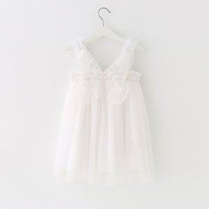Children's Mesh Dress Sling Birthday Dress Pettiskirt Three-dimensional Angel Wings Fairy Fashionable Skirt
