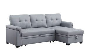 Lexi - Vegan Leather Modern Reversible Sleeper Sectional Sofa With Storage Chaise by Couch.com