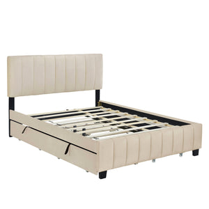 Platform UpholsteredBed With 2 Drawers And Twin Long Trundle by Couch.com