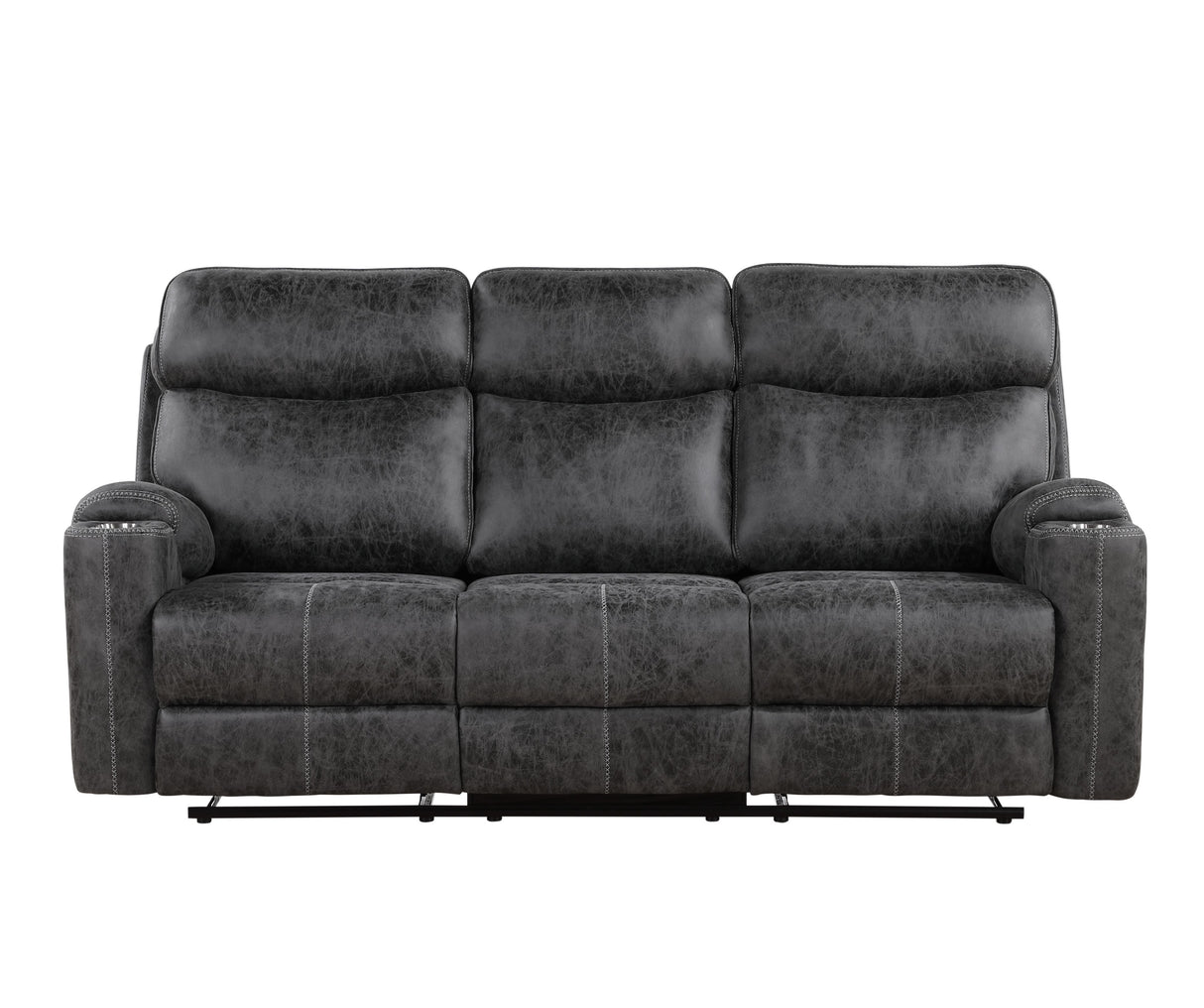 Hirah - 3 Piece Living Room Set - Dark Gray by Couch.com