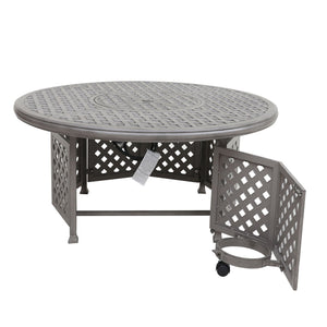 Cast Aluminum Propane Gas Firepit Table, Chat Height - Gray by Couch.com