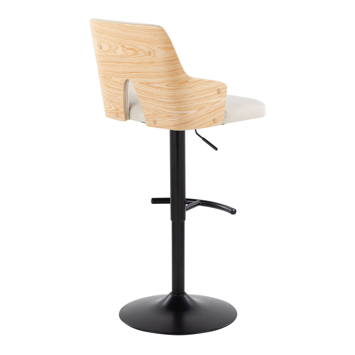 Stella - Contemporary Adjustable Barstool Stool With Swivel And Rounded T Footrest (Set of 2) by Couch.com