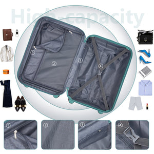Luggage Sets 6 Piece with Duffel Bags Hardside Expandable Suitcases Misty Blue