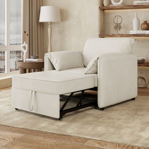 Convertible Pull Out Sofa Bed, 3 In 1 Convertible Sleeper Chair Adjustable Backrest With Thicked Cushions by Couch.com