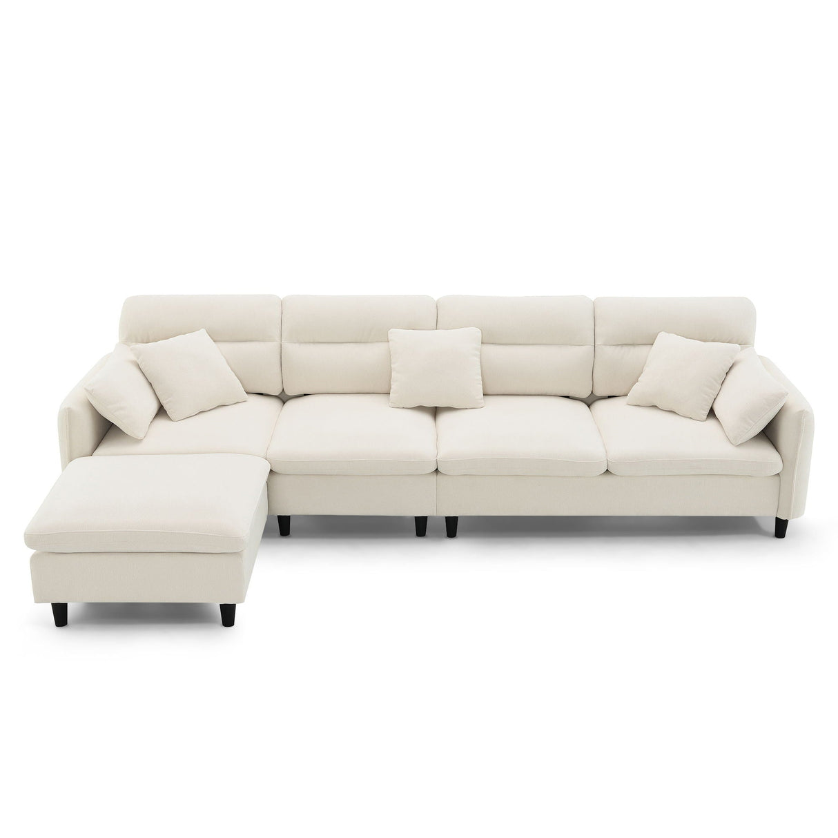 Modern Convertible Sectional Sofa L Shaped Reversible Couch Set With Free Pillows 5 Seat Cloud With Ottoman by Couch.com