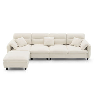 Modern Convertible Sectional Sofa L Shaped Reversible Couch Set With Free Pillows 5 Seat Cloud With Ottoman by Couch.com