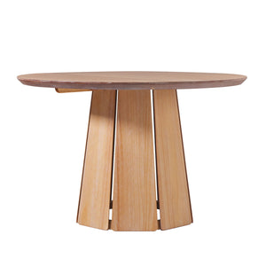 Round Pedestal Dining Table - Light Brown by Couch.com