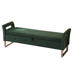 Wide Storage Soft Ottoman Bench With Armrests by Couch.com