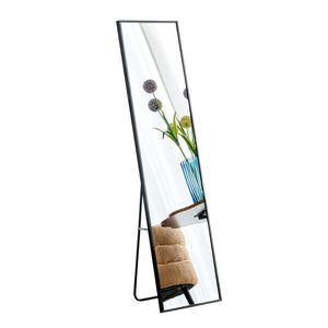 Aluminum Frame Minimalist Mirror, Bathroom Bedroom Wall Mirror, Elevating Contemporary Interiors, Can Be Wall Mounted Or Opened As A Standing Mirror - Black by Couch.com