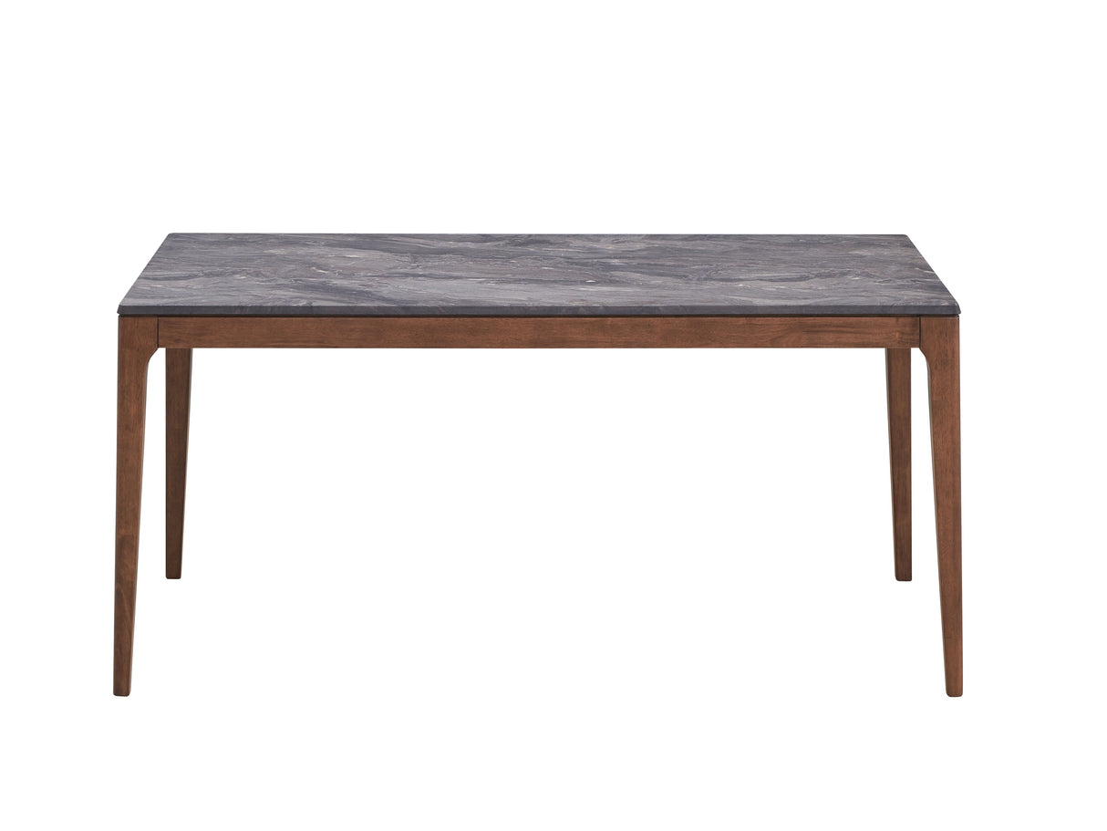Bevis - Engineered Stone Top Dining Table - Walnut by Couch.com