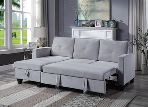 Nova - Velvet Reversible Sleeper Sectional Sofa With Storage Chaise by Couch.com