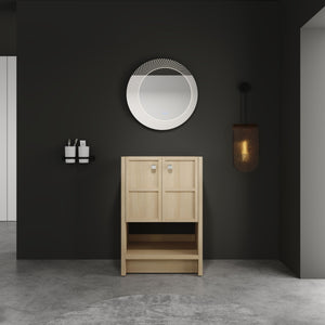Modern Freestanding Bathroom Vanity With 2 Soft Closing Doors, Excluding Sink - Oak by Couch.com