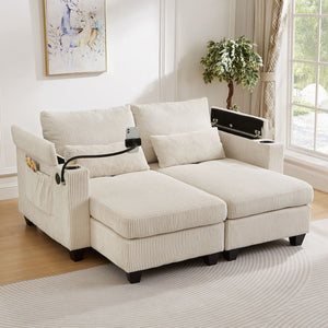 Convertible Chaise Lounge Sofa Chair With USB Ports, Cup Holders, Phone Holder And Storage by Couch.com