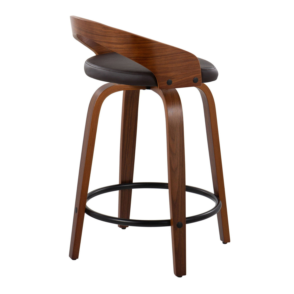 Grotto - Mid-Century Modern Fixed Height Counter Stool & Swivel With Round Footrest (Set of 2) by Couch.com