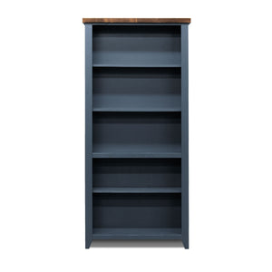Nantucket - 5 Shelf Bookcase - Blue Denim, Whiskey by Couch.com