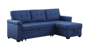 Lucca - Linen Reversible Sleeper Sectional Sofa With Storage Chaise by Couch.com