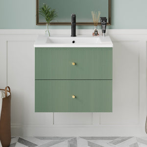 Wall Mounted Bathroom Vanity With 2 Drawers, Ideal For Small Bathrooms by Couch.com