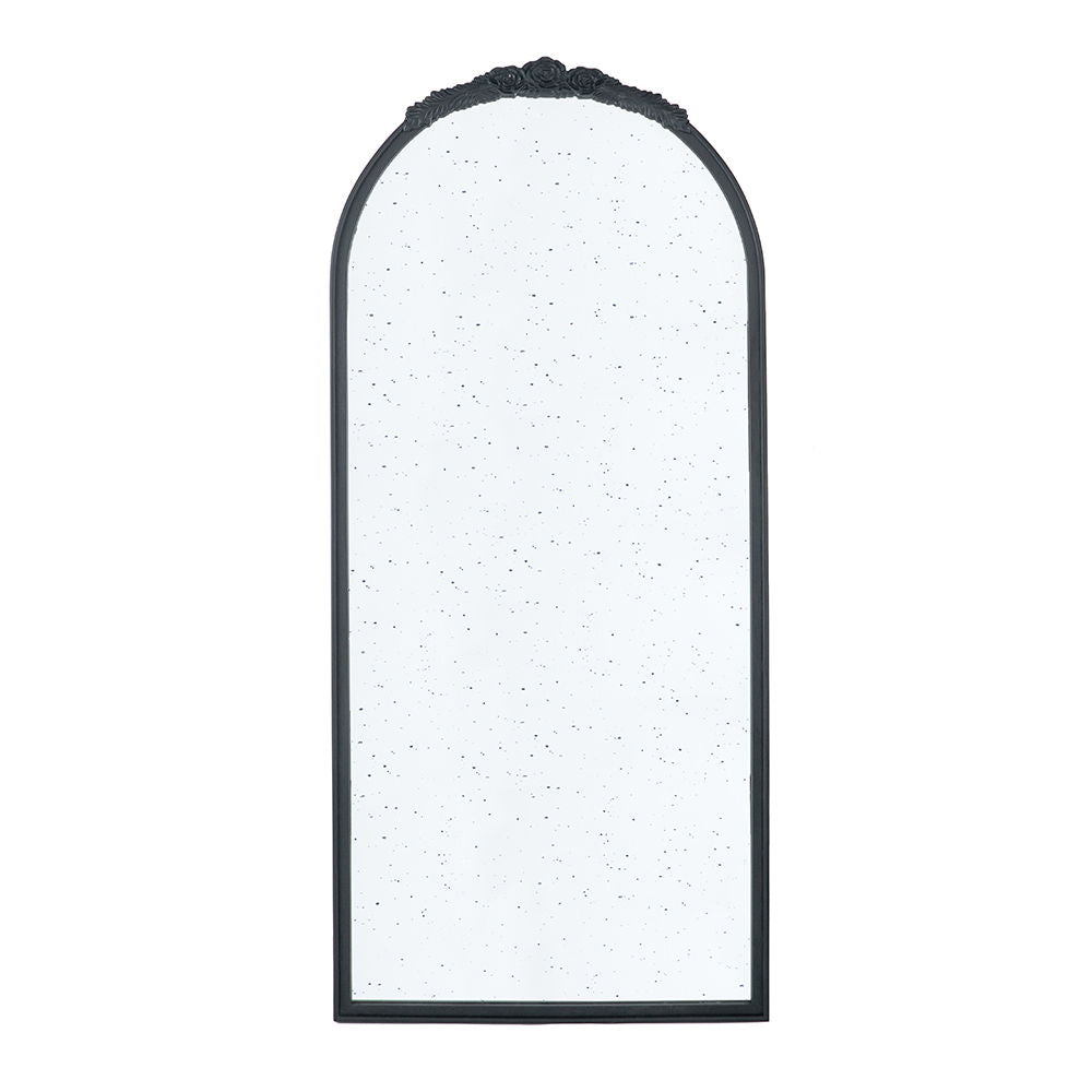 Hand Carved Rose Antique Mirror Frame, Wood Arch Mirror Wall Decor For Living Room by Couch.com