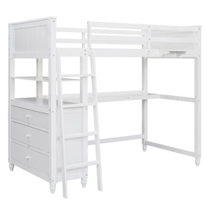 Loft Bed With Drawers With Desk And Shelves by Couch.com