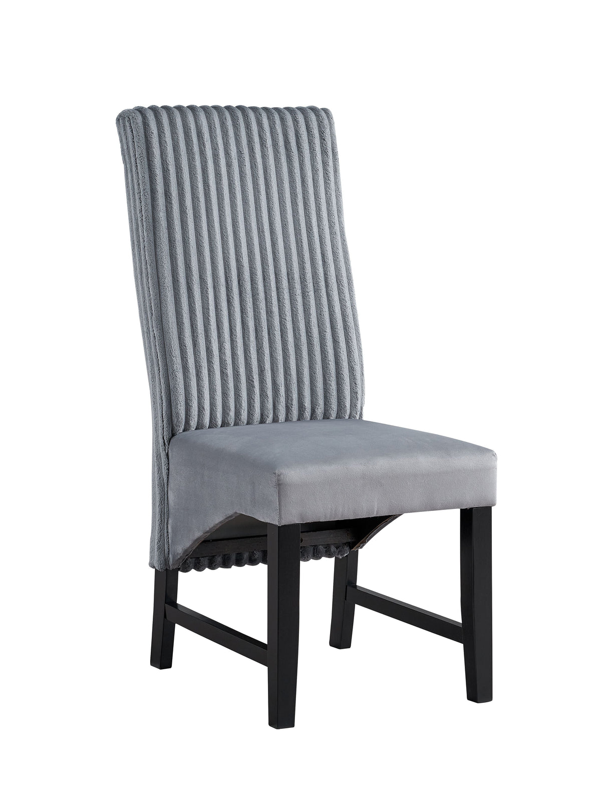 Kini - Corduroy Side Chair (Set of 2) - Black / Gray by Couch.com