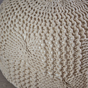 Bordeaux Knitted Cotton Round Pouf