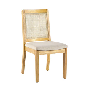 Modern Solid Wood Dining Chair With Rattan Inset Back (Set of 2) by Couch.com