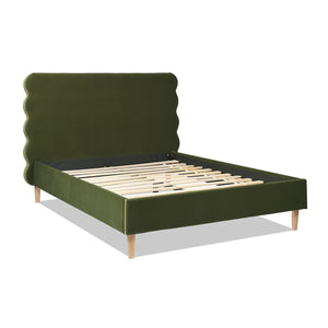 Stockholm - Modern Wavy Headboard Platform Bed by Couch.com