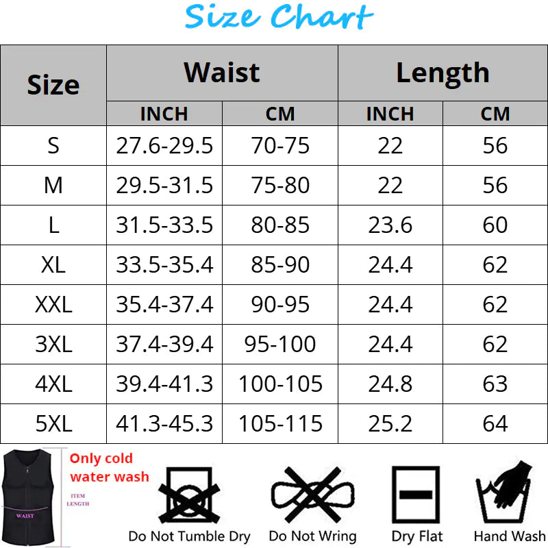 Men's Neoprene Waist Trainer Vest for Weight Loss