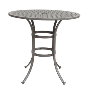 42" Cast Aluminum Round Bar Table - Gray by Couch.com