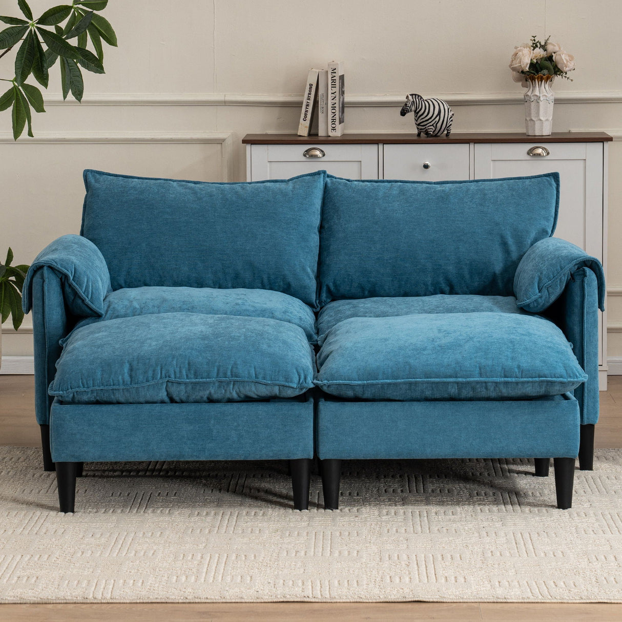 Convertible Combination Sofa With Footstools With Storage by Couch.com