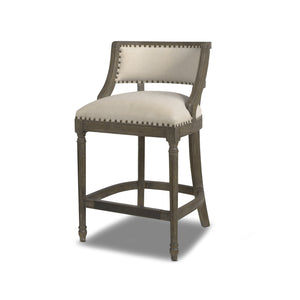 Paris 26.5' Farmhouse Counter Height Bar Stool with Backrest