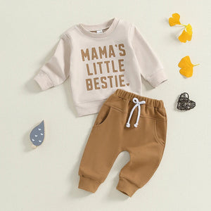 Sports And Leisure Round Neck Long Sleeve Letter Print Sweatshirt Trousers Suit Two-piece Set