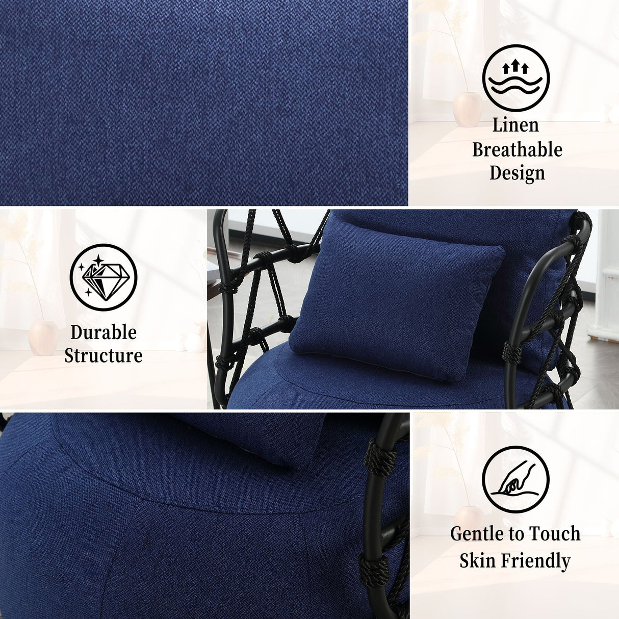 Coolmore - Upholstered Tufted Living Room Chair, Accent Chair With Metal Stand by Couch.com