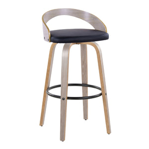 Grotto - Contemporary Fixed Height Barstool With Swivel With Round Footrest (Set of 2) by Couch.com