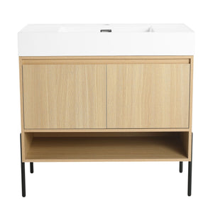 Modern Bathroom Vanity Combo With Single Resin Sink And Storage Cabinet by Couch.com