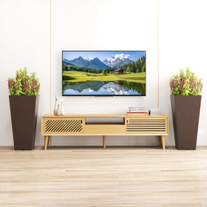 Set of 2 Square Taper Planter with Removable Inner Bucket and Optional Drainage Hole-M