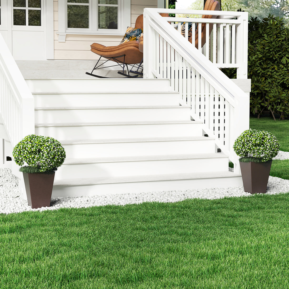 Set of 2 Square Taper Planter with Removable Inner Bucket and Optional Drainage Hole-S