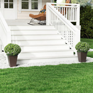 Set of 2 Square Taper Planter with Removable Inner Bucket and Optional Drainage Hole-S