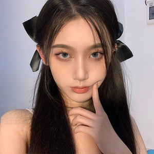 2pcs Black White Ribbon Hair Bows Clips Vintage Bowknot Side Hairpin Cute Girls Barrettes Headdress Hair Accessories for Women