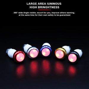 2PCS Lightweight Bike Handlebar Light LED Bicycle Light Turn Signal Cycling Handle Bar End Plug Safty Warning Indicator Lamps Handlebar Grips Safety 2 Modes Handle Bar End Mini Plug LED Lamp
