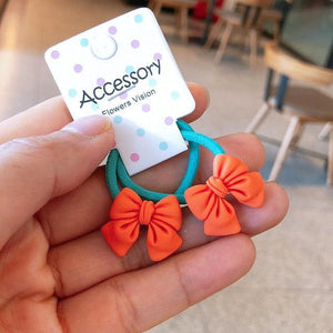 2PCS New Cute Princess Bowknot Headwear Kids Elastic Hair Bands Children Ropes Girls Cartoon Accessories Baby Headdress Gorgeous Hair Accessories For Women