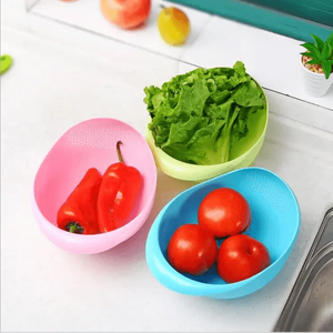 2PCS Nordic Food Grade Plastic Rice Beans Peas Washing Filter Strainer Basket Sieve Drainer Cleaning Gadget Food Grade Plastic Rice Beans Peas Washing Filter Strainer Basket Sieve Drainer Cleaning Gadget Kitchen Accessories