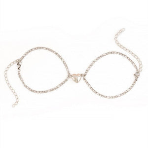 2pcs /pair Magnet Attraction Stainless Steel Pendant Couple Bracelets Jewelry Titanium Steel Chain Bracelet Couples Bracelets For Women Men Stainless Steel Heart Magnet Bracelets For Couples