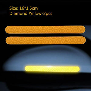 2Pcs Reflectance Car Stickers Reflector Rearview Mirror Reflective Tape Car Accessories Exterior Reflex Tape Reflective Strip Reflective Car Stickers Set Rearview Mirror Reflective Warning Stickers Car Side Reflective Stickers