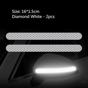 2Pcs Reflectance Car Stickers Reflector Rearview Mirror Reflective Tape Car Accessories Exterior Reflex Tape Reflective Strip Reflective Car Stickers Set Rearview Mirror Reflective Warning Stickers Car Side Reflective Stickers